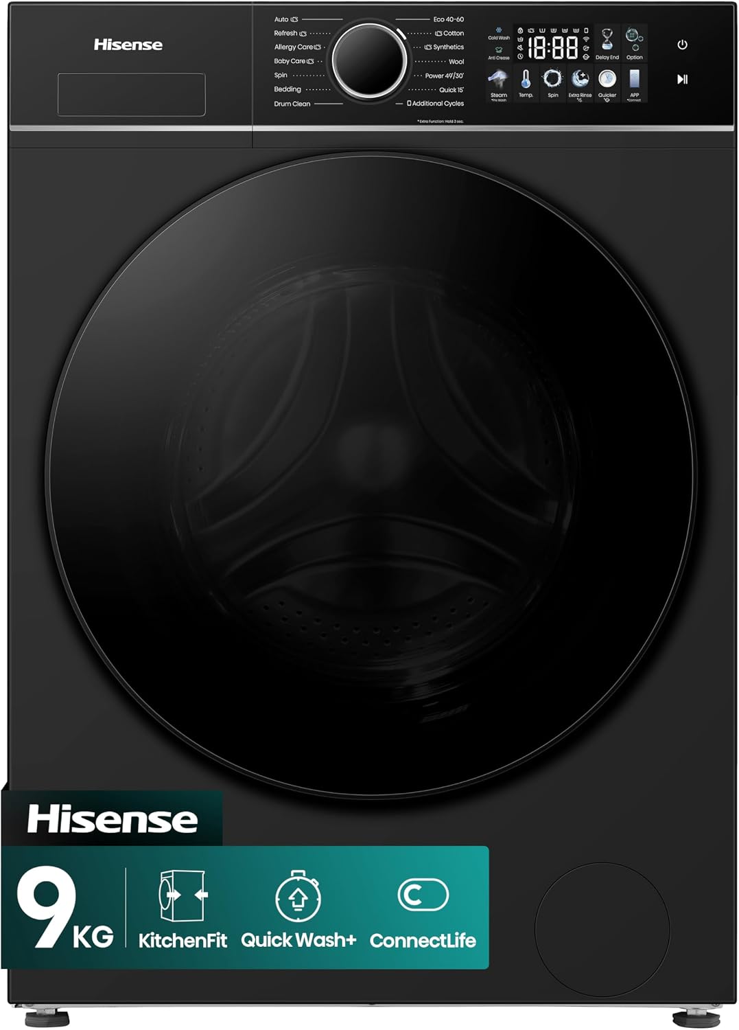Hisense Kitchen Fit 9kg Washing Machine WF3I9043BBFS2
