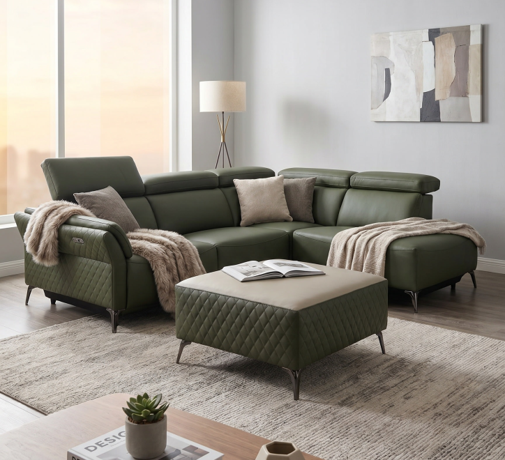 Milan Forest Green Corner Suite