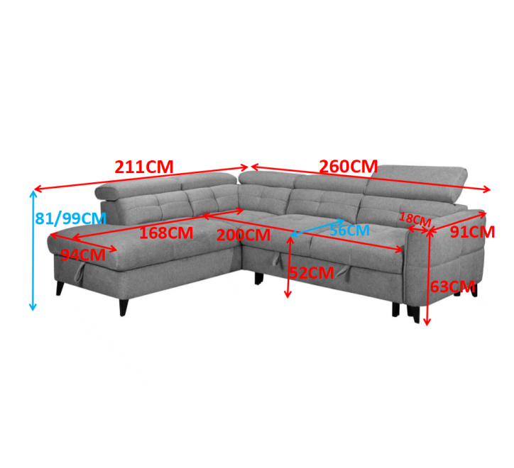 Samantha Corner Sofa Brown