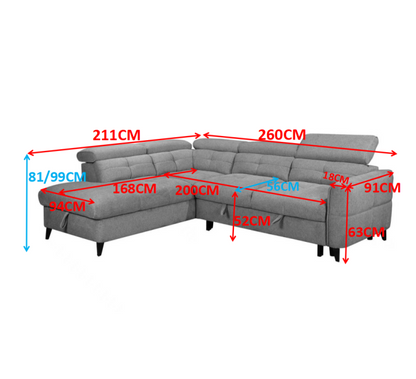 Samantha Corner Sofa Brown